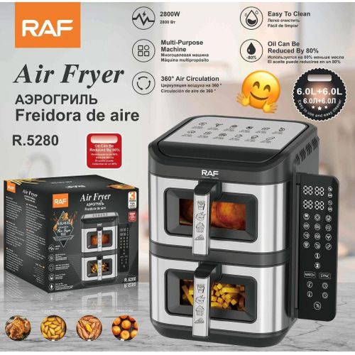product_image_name-RAF-Four à air chaud numérique Double Decker 12L avec fenêtre de visualisation - 2800W-1