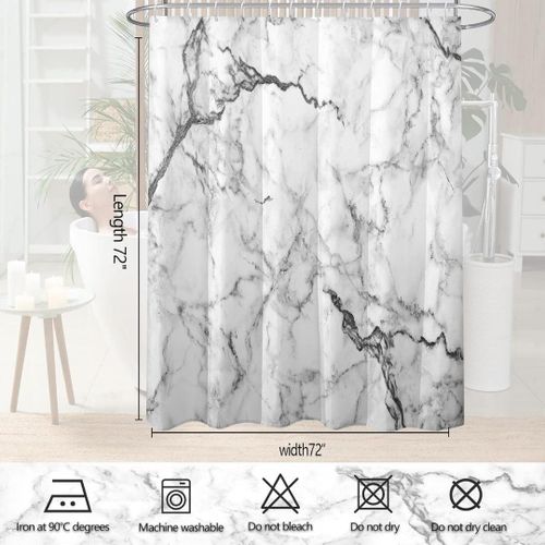 product_image_name-Generic-Rideaux De Douche Effet Marbre En Tissu Polyester 180x180-8
