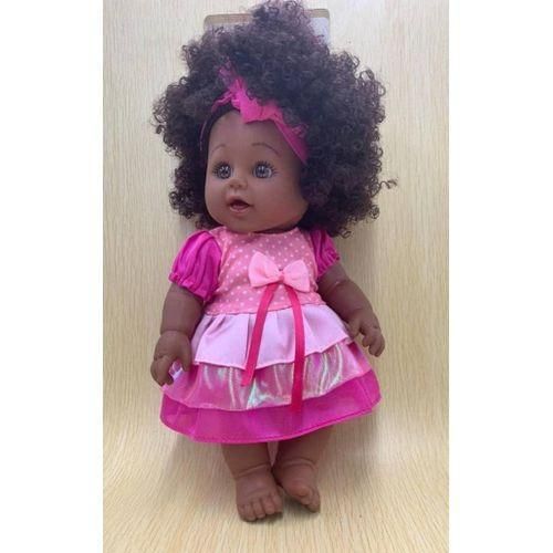 product_image_name-Generic-Poupée Noire Africaine En Robe Rose - 30cm-1