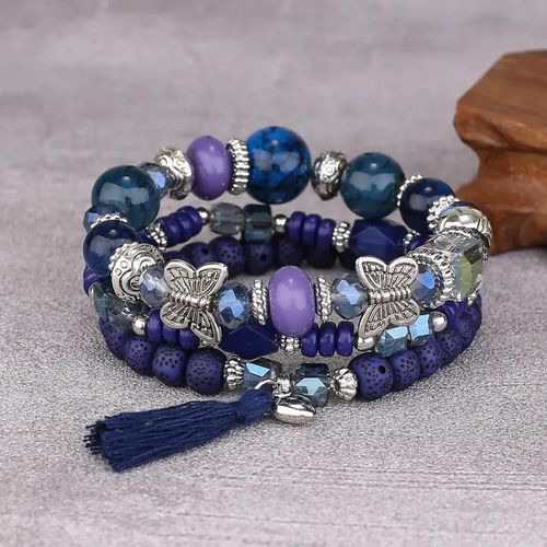Fashion Ensemble de 3 Bracelets Style Bohémien Multicolore - Élastique Empilable - image 7