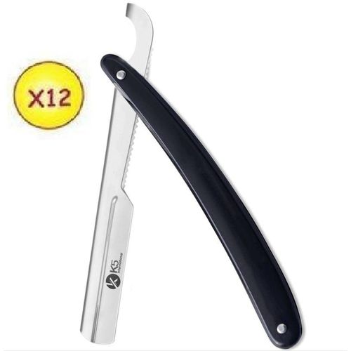 product_image_name-Generic-12 x Rasoir tranchant - rasoir pour homme - Rasoir manche plastique lames interchangeables - Noir Inox-2