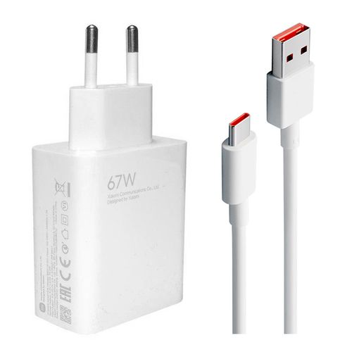 Generic Chargeur Rapide 67 W Avec Câble USB - C Compatible Pour Xiaomi -  Blanc - Prix pas cher