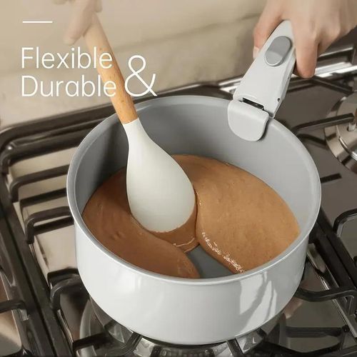 product_image_name-Generic-Ensemble de 10 pièces de poêles antiadhésives avec poignées en bois et spatules en silicone - kaki-5