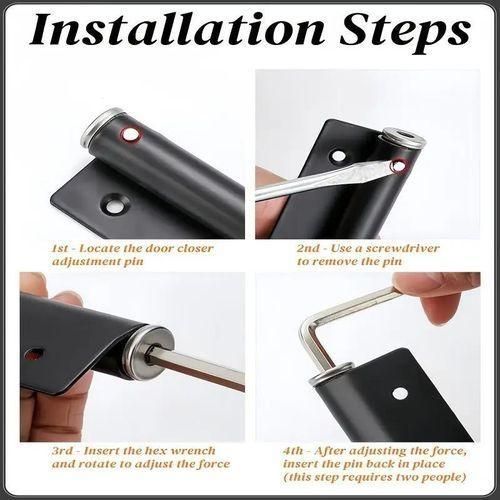 product_image_name-Generic-   Ferme-porte automatique en acier inoxydable 1 pièce avec vis et clé-2