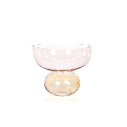 product_image_name-Generic-Photophore En Verre 25x20cm Rond 2 Tons Rose-ambre-1