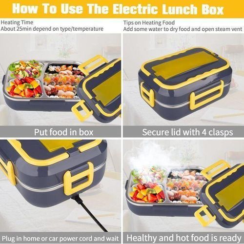 product_image_name-Generic-Boîte à Lunch Isotherme En Acier Inoxydable, Chauffante Sans Ajout D'eau, Pour Voiture Et Maison-2