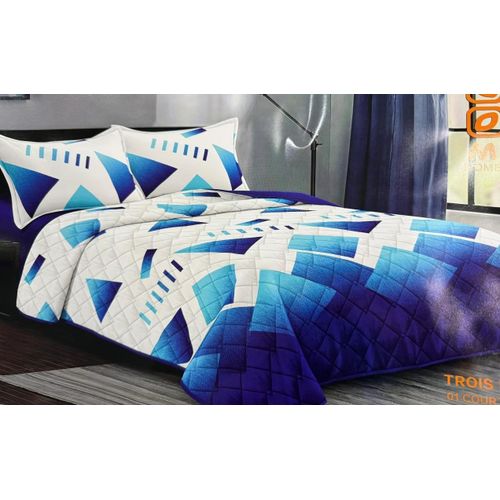 product_image_name-Mika-couvre lit matelassé 3 places et 2 taies bleu foncé blanc -1