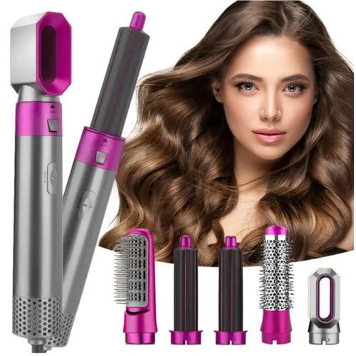 product_image_name-Generic-Sèche-cheveux électrique 5 En 1 - Brosse Chauffante - Lisseur Bigoudi Professionnel - Lisseur Cheveux - Fer A Friser - Multicolore-1
