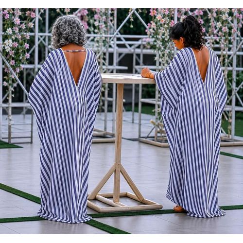 Fashion Boubou Dame - Bleu Blanc