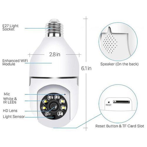 product_image_name-Generic-Wi-Fi 360 Caméra à Ampoule Panoramique 1080P Caméra De Sécurité-blanc-6