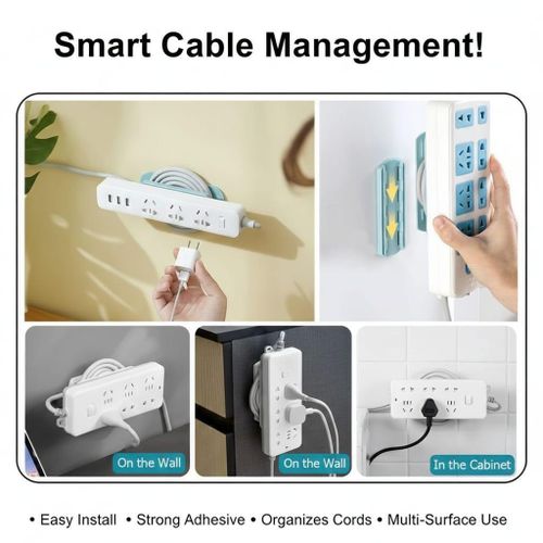 product_image_name-Generic-Support Mural Auto-Adhésif pour Multiprise (Design Coulissant) - Fixation Solide Sous Bureau ou au Mur - Gestion des Câbles, Installation/Retrait Facile-5