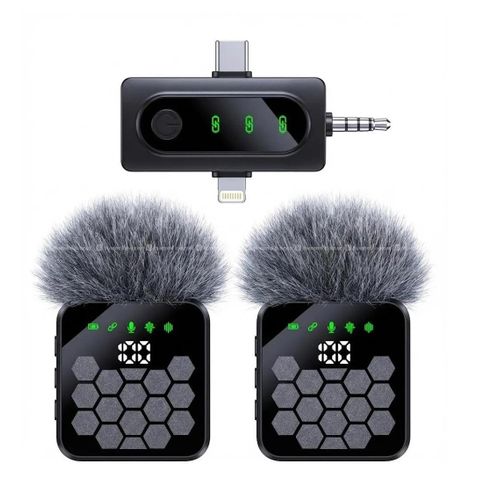Generic  Kit Microphone Sans Fil Cravate Double Émetteur pour Smartphone & Caméra