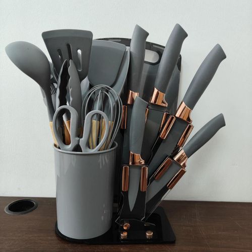 product_image_name-Sonifer-Kit Chef 11 Ustensiles en Silicone Anti-Rayures SF-1189 - Support de Rangement-4