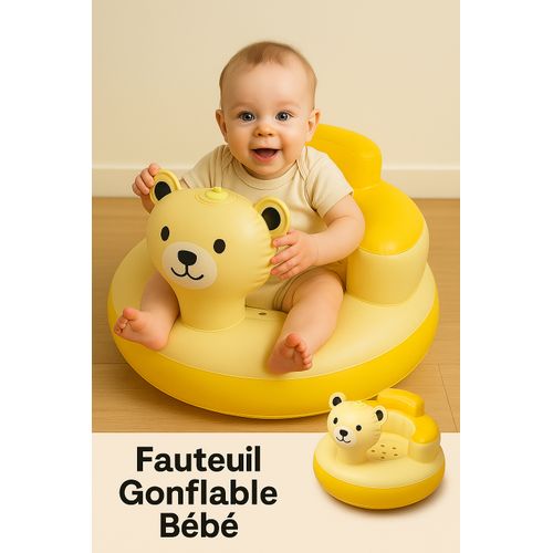 Generic  Fauteuil Gonflable Bébé – Design Ourson Jaune - image 2