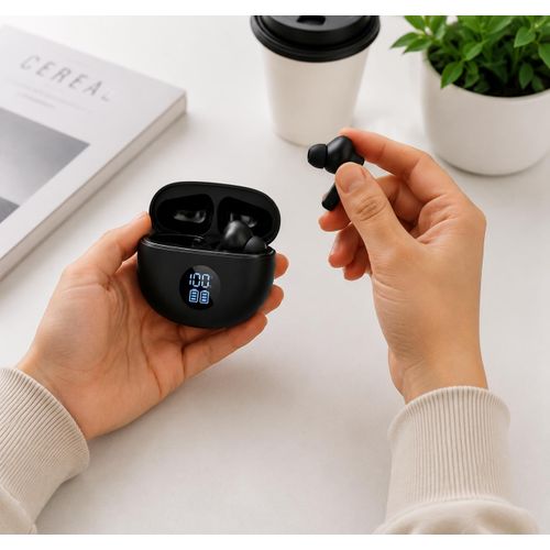 Generic Écouteurs Bluetooth Sans Fil – Écran LED et Réduction du Bruit - image 2