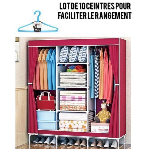 product_image_name-Generic-NOUVEAU Armoire Démontable A Housse Avec 10 Ceintre Offert - Soft-1