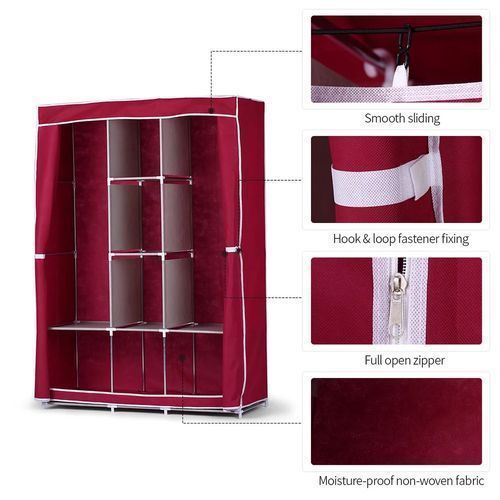 product_image_name-Generic-NOUVEAU Armoire Démontable A Housse Avec 10 Ceintre Offert - Soft-3