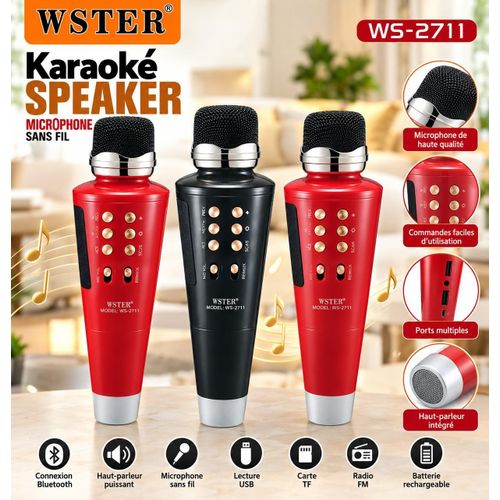 Generic Microphone Karaoké Sans Fil avec Haut-Parleur Intégré Bluetooth WS-2711