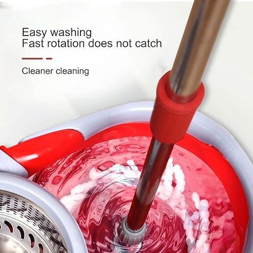 product_image_name-Generic-Turbo Ensemble Serpillère Et Seau En Microfibre Avec Seau à Pédale Et 6 Tampons En Microfibre, Serpillère Rotative à 360° Pour Nettoyer Les Sols, Essoreuse, Lot De 1 Serpillère Et 1 Seau-2
