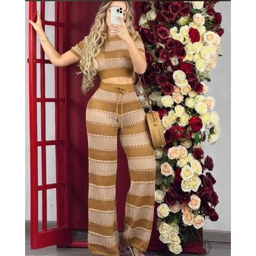 product_image_name-Generic-Cardigan rayé à manches pour femmes, taille unique-1