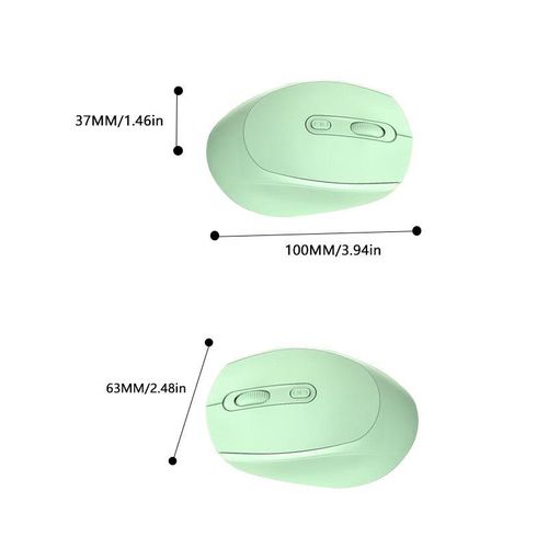 Generic Maus sans fil rechargeable 2,4 GHz Bluetooth, 2 modes – Vert - image 4