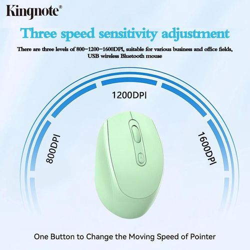 Generic Maus sans fil rechargeable 2,4 GHz Bluetooth, 2 modes – Vert - image 5