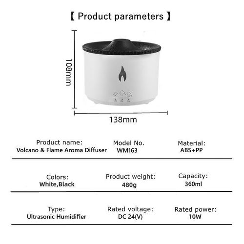 product_image_name-Generic-: Station d'Aromathérapie Volcan - Minuterie & Arrêt Auto - 360ml-4