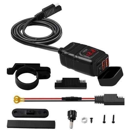 Chargeur Moto USB-C 12V/24V 48W IP65 | QC3.0 Et PD Rapid Pour Smartphone - Guidon 22-25.4mm