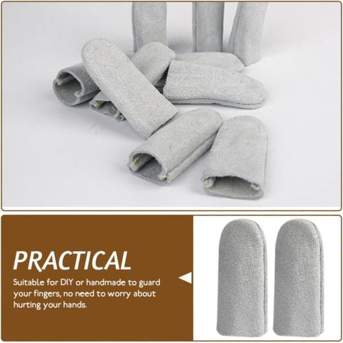product_image_name-Generic-5pcs Protège-doigts en cuir de vachette, manchons de protection des doigts épais et anti-coupures-5