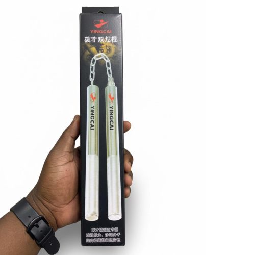 product_image_name-Generic-Nunchaku d'Entraînement 2-en-1 en Métal Chromé - Shuang Jie Gun Convertible en Bâton Long - Pour Karaté, Kung-Fu & Kobudo - Améliore la Coordination-2