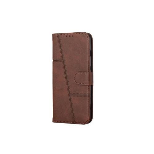 Generic Etui à Rabat En Cuir Compatible Pour Samsung Galaxy S21 - MARRON