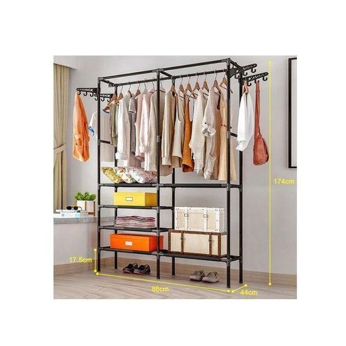 product_image_name-Generic-Porte Mentaux - Sèche-Linges Et Garde Linge 3 En 1 - Noir-3