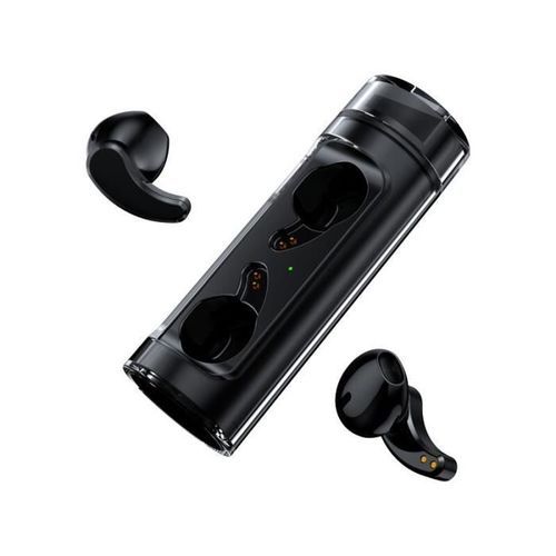 Generic Écouteurs Bluetooth Sans Fil Avec étui De Chargement, Pro T6, Microphone Intégré, IOS, Android- Noir