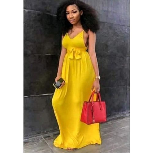 Generic Longue Robe Sexy Jaune Prix pas cher Jumia CI