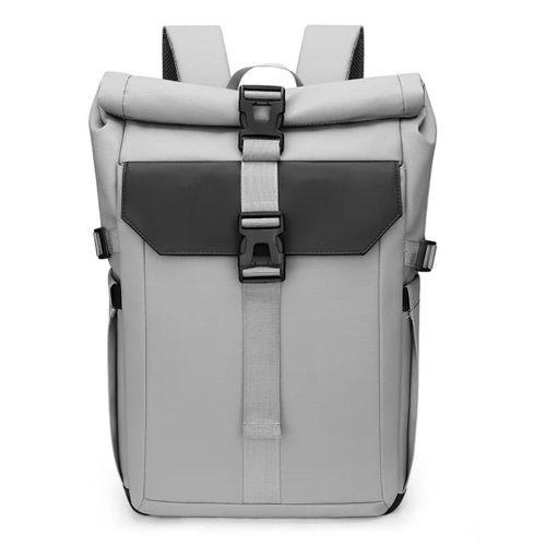 Mode Sac à Dos Roll-Top Premium Gris - image 2