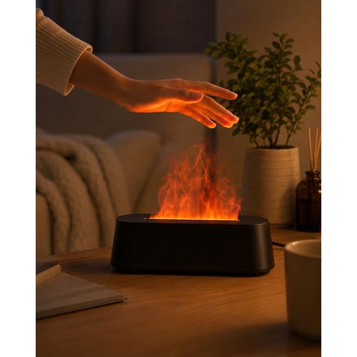 Generic Diffuseur d’Arômes Effet Flamme LED – Humidificateur Décoratif - image 3