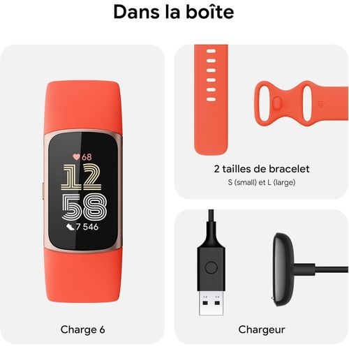 Bracelet Fitbit Charge HR Noir - IOB Avec Chargeur - FB405BKS - Occasion
