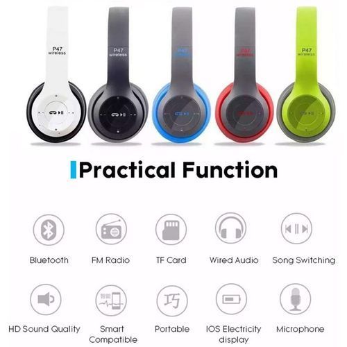 Fashion P47 Sans Fil Bluetooth 4.2 Casque Hommes Femmes Casque écouteur  Stéréo Beaucoup MP3 / MP4 - Prix pas cher