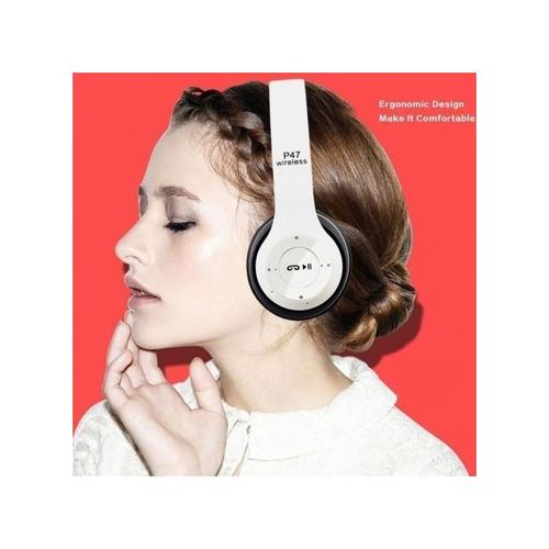 Casque sans fil Bluetooth pliable avec microphone -noir - Casque