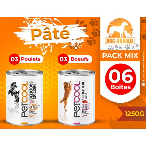 product_image_name-Dog Donald-Mix Pâté Petcool Bœuf / Poulet 1.250 Kg-1