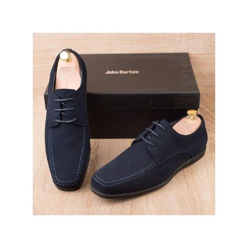 John Barton Chaussure Homme Très élégante Daim-Bleu Nuit