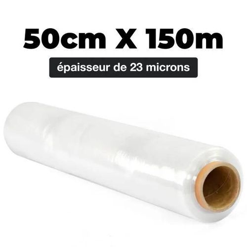 Generic Rouleau Film étirable Plastique Emballage Transparent Cellophane  50cmx150m - Prix pas cher