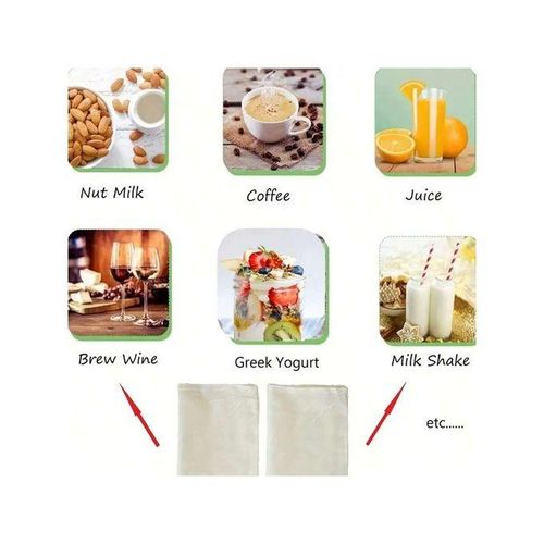 product_image_name-Generic-2pcs, Filter Reusable Bag, Cheese Cloths Strainer, Premium Nut Bag For Al Milk Soy Milk, Fine-5