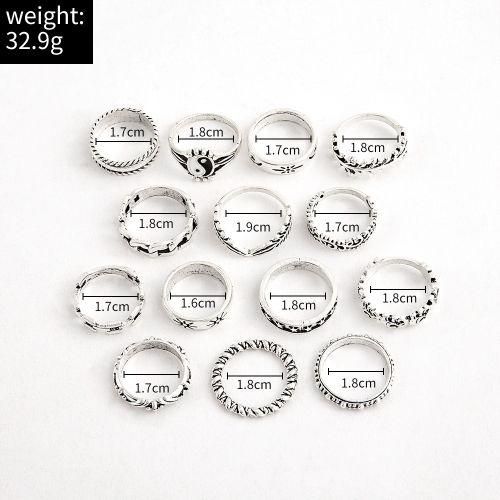 product_image_name-Fashion-Lot de 14 Bagues à Articulation Métallique pour Femme – Style Mode-3