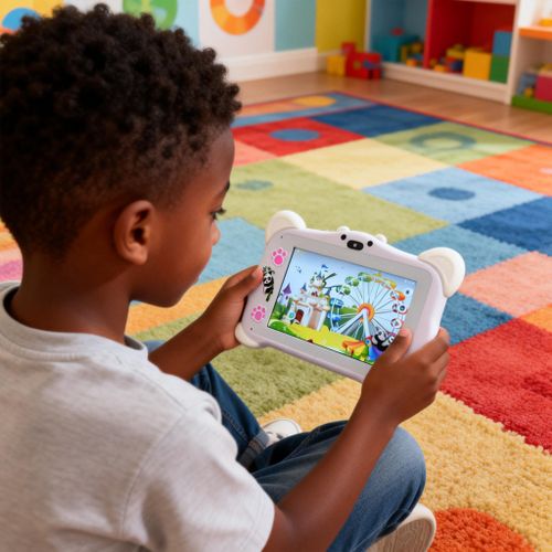 product_image_name-TiLECC-Tablette pour enfants Android 12 de 7 pouces, double caméra, 4 Go de RAM, 128 Go de stockage, 4000 mAh, orange-2