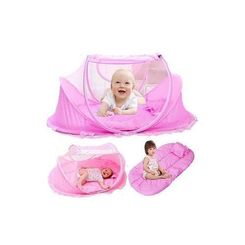 product_image_name-Generic-Berceau Bébé Portable Tente Avec Moustiquaire - Pliable - Rose-1