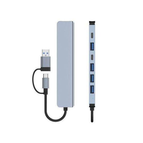 product_image_name-Generic-Adaptateur USB-To-USB 7 en 1 - Argent gris-7