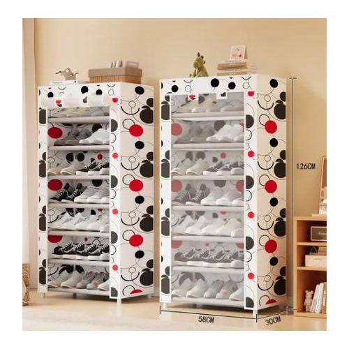 Generic Armoire à chaussures avec housse imprimée - image 2