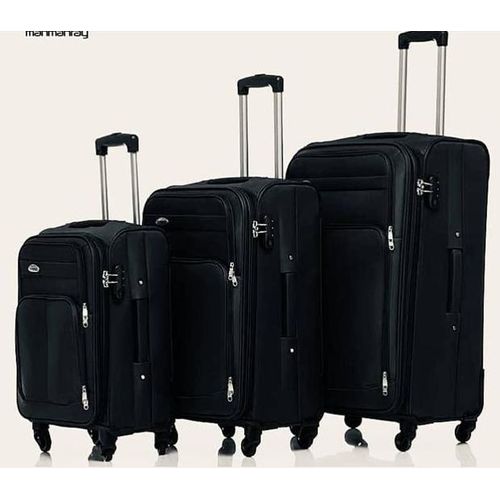 product_image_name-Fashion-Ensemble De 3 Valises En Tissu Durable - Noir Classique-1