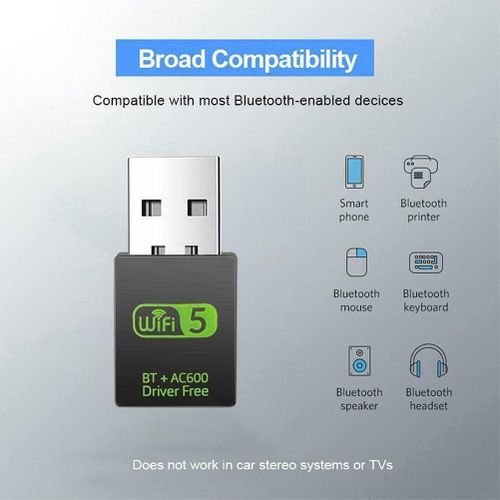 Generic USB WiFi Adapter ,600Mbps Dual Band 2.4/5Ghz Bluetooth USB WiFi Dongle - image 5